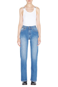 Pantalon imprimé au dos en denim - Vintage Blue & White