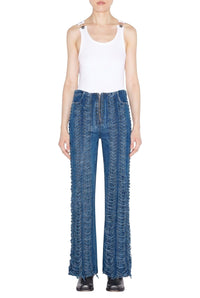 Pantalon à lacets en denim - Vintage Blue