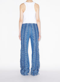 Pantalon à lacets en denim - Vintage Blue