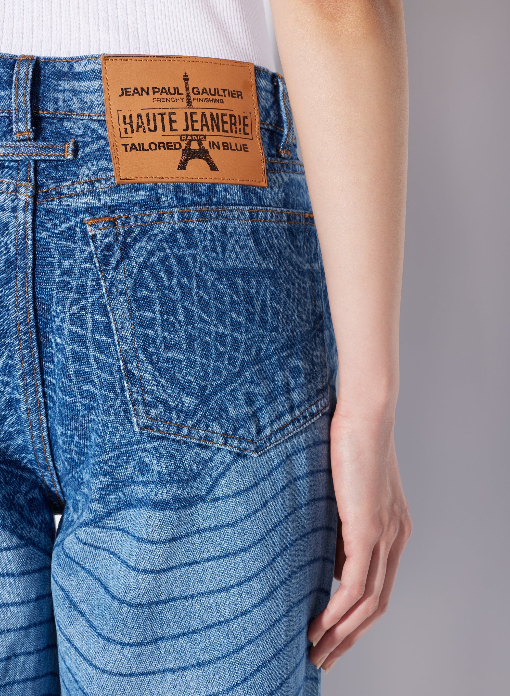 Pantalon à lacets en denim - Vintage Blue