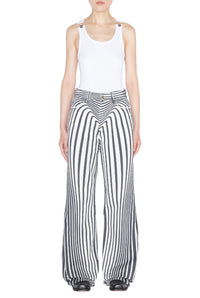 Pantalon imprimé en denim - White & Black