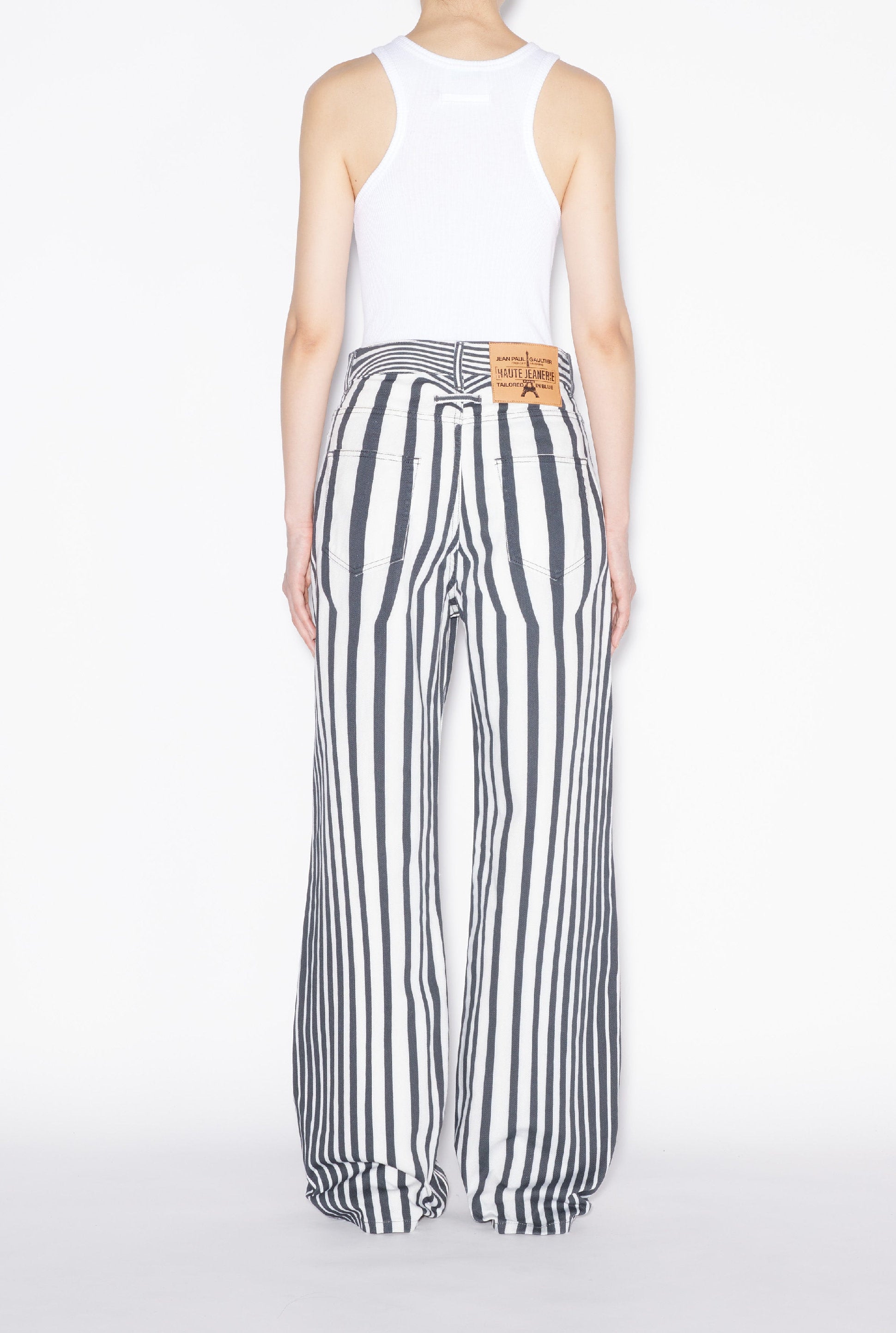 Pantalon imprimé en denim - White & Black