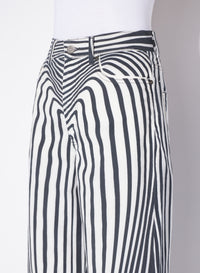 Pantalon imprimé en denim - White & Black