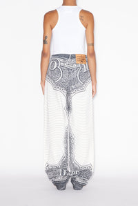 Pantalon imprimé en denim - White & Black