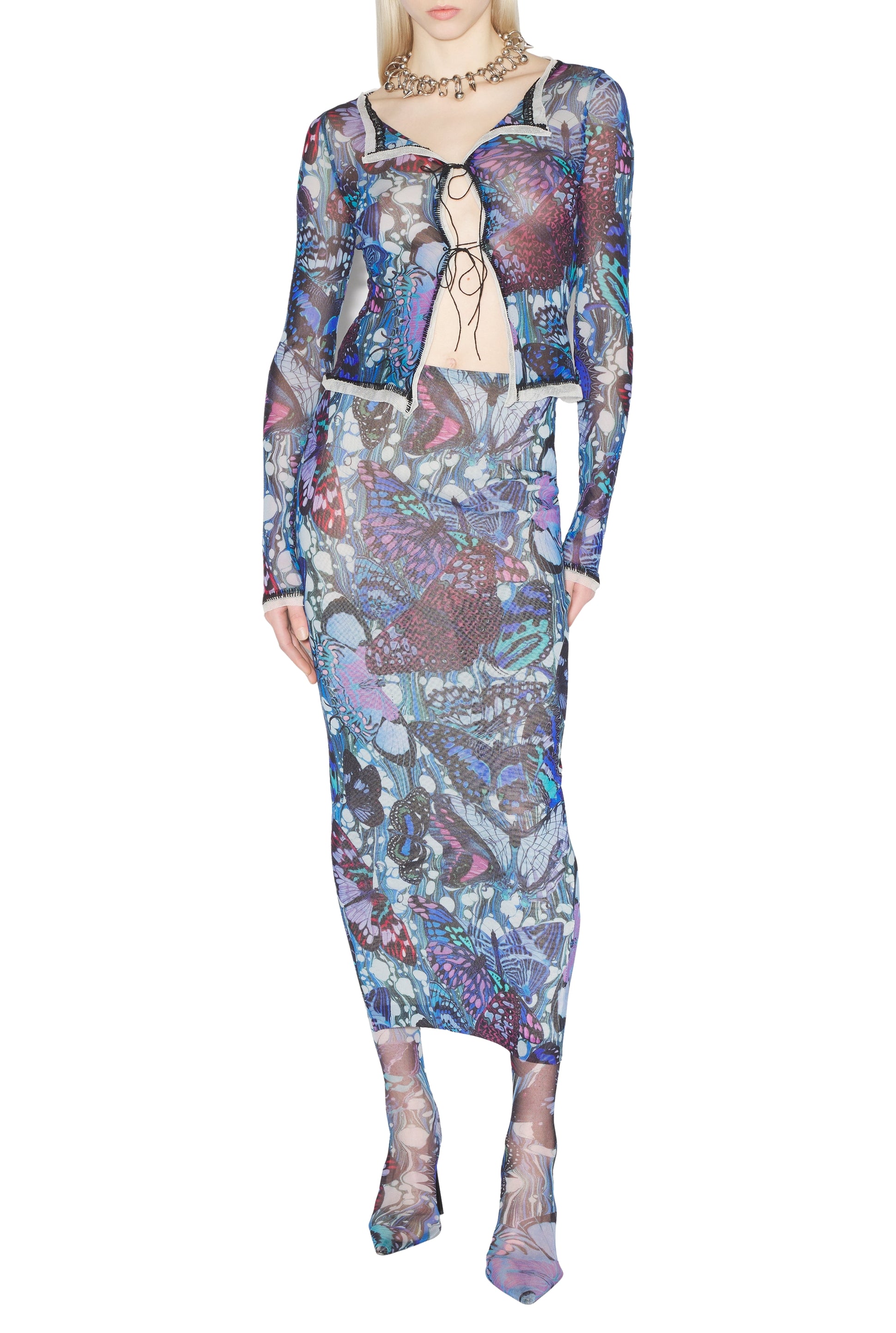 Jupe crayon Papillon - Blue & Multicolor