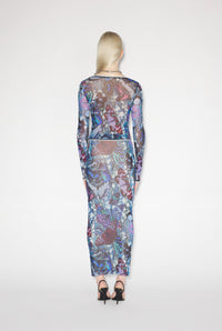 Jupe crayon Papillon - Blue & Multicolor