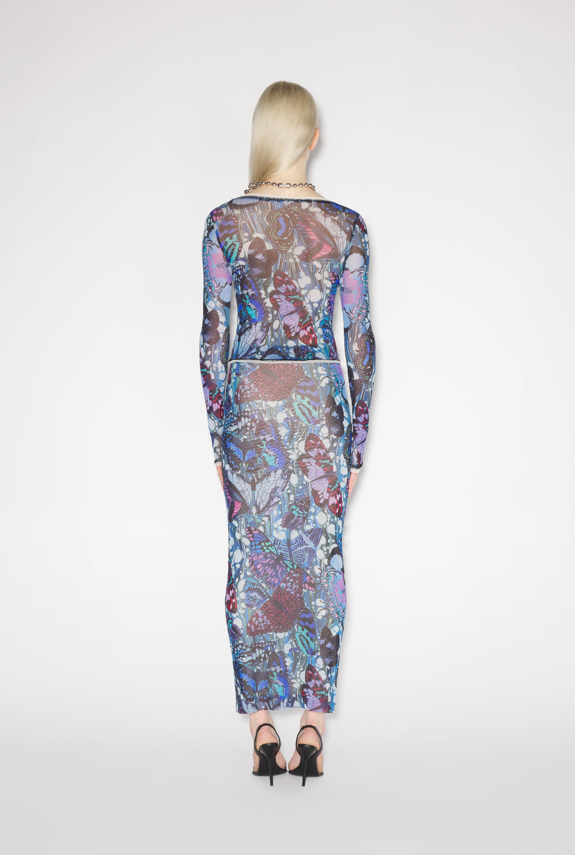 Jupe crayon Papillon - Blue & Multicolor