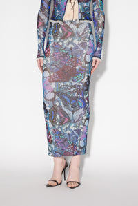 Jupe crayon Papillon - Blue & Multicolor