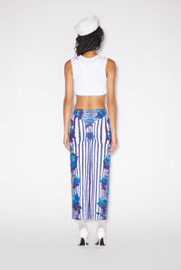 Jupe Body Morphing Flower - White & Navy & Aqua