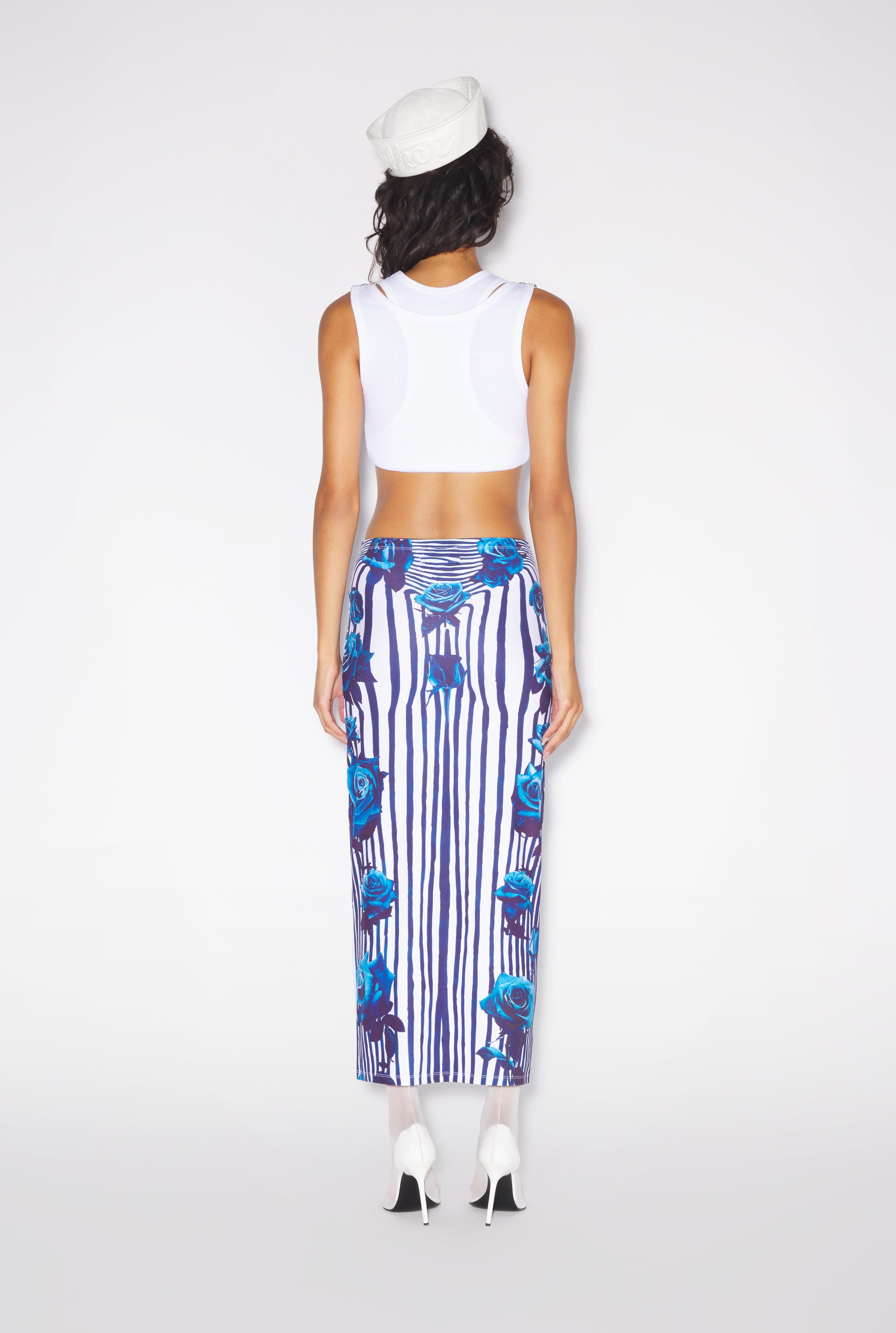 Jupe Body Morphing Flower - White & Navy & Aqua