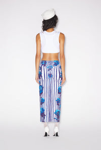 Jupe Body Morphing Flower - White & Navy & Aqua