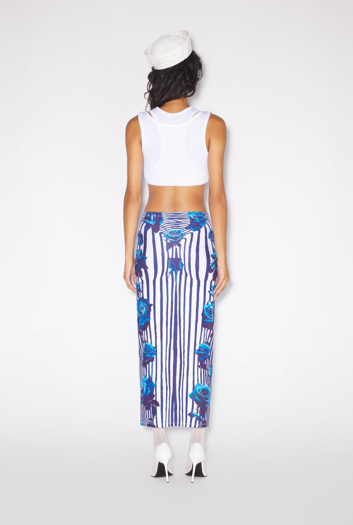 Jupe Body Morphing Flower - White & Navy & Aqua