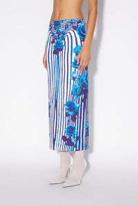 Jupe Body Morphing Flower - White & Navy & Aqua