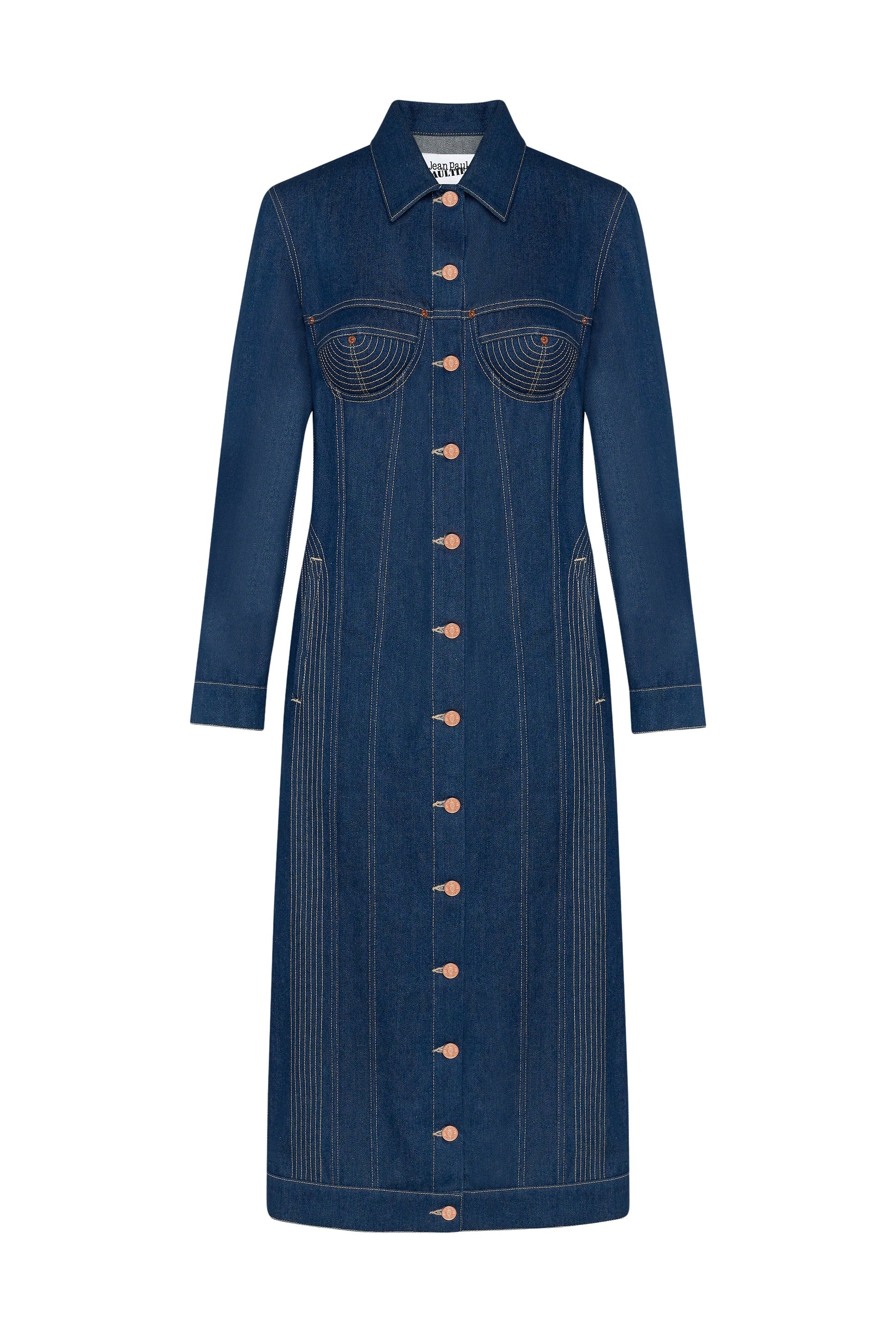 Manteau long en denim - Indigo & Tabac