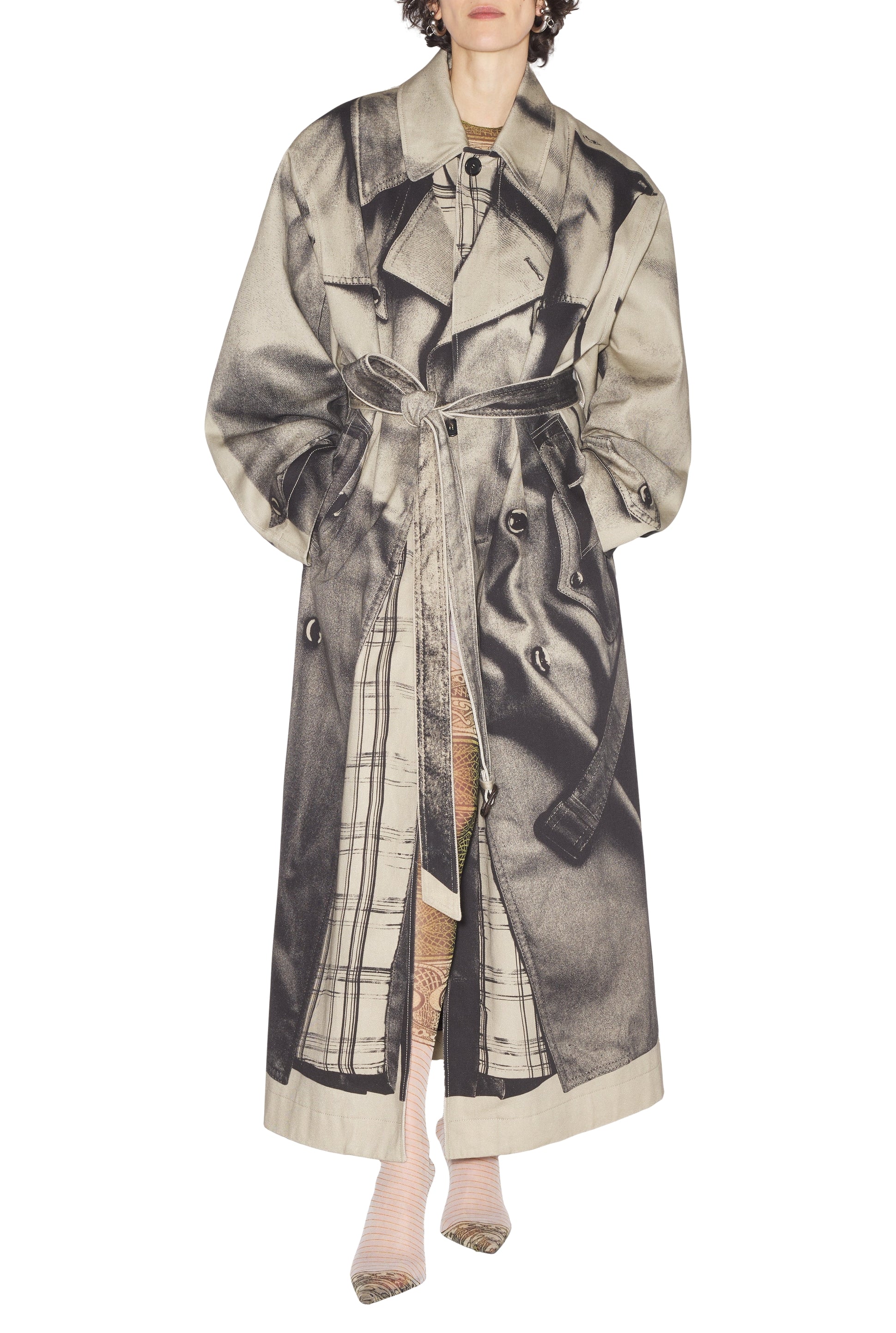 Trench-coat Trompe-l'Œil - Sand & Black