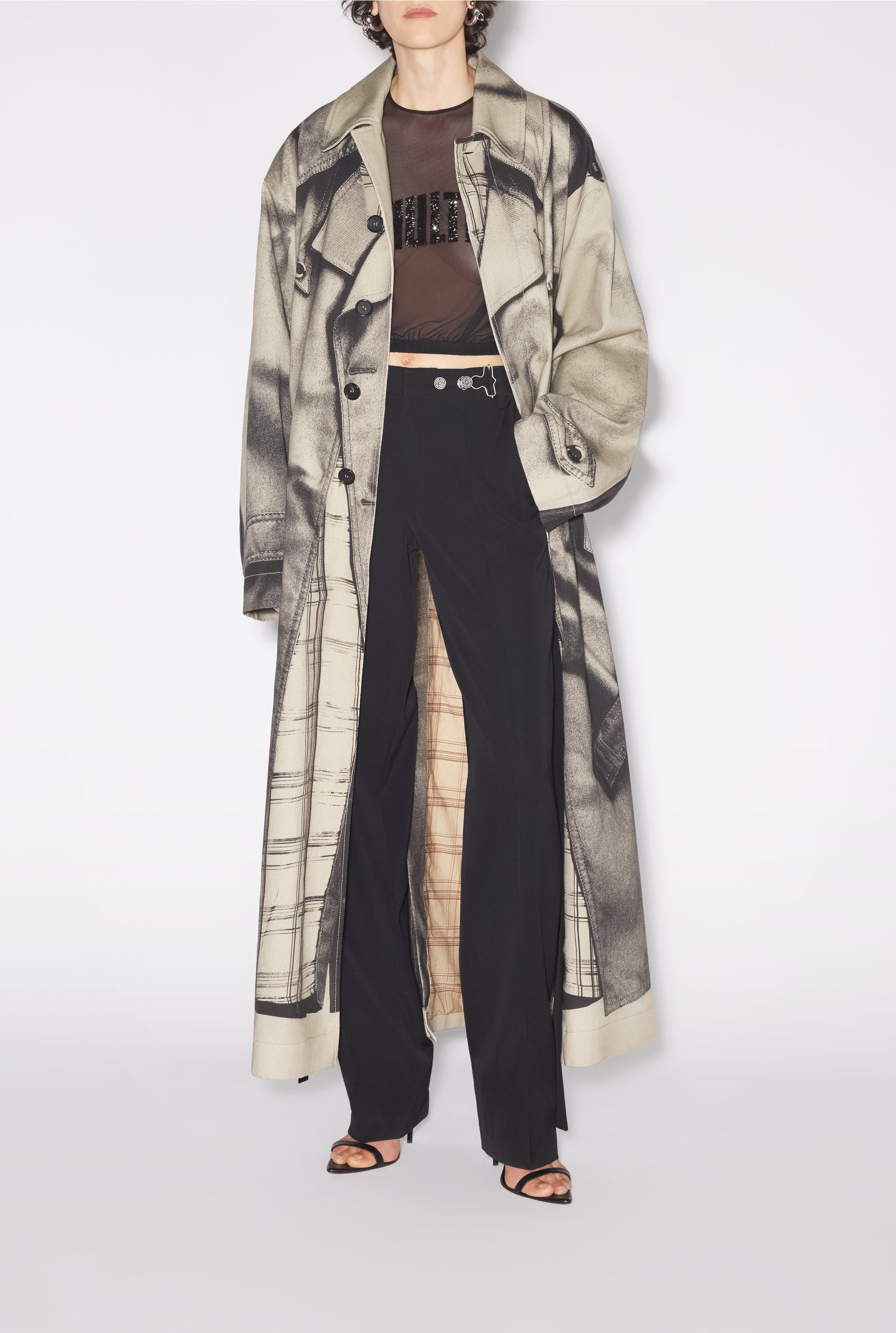 Trench-coat Trompe-l'Œil - Sand & Black
