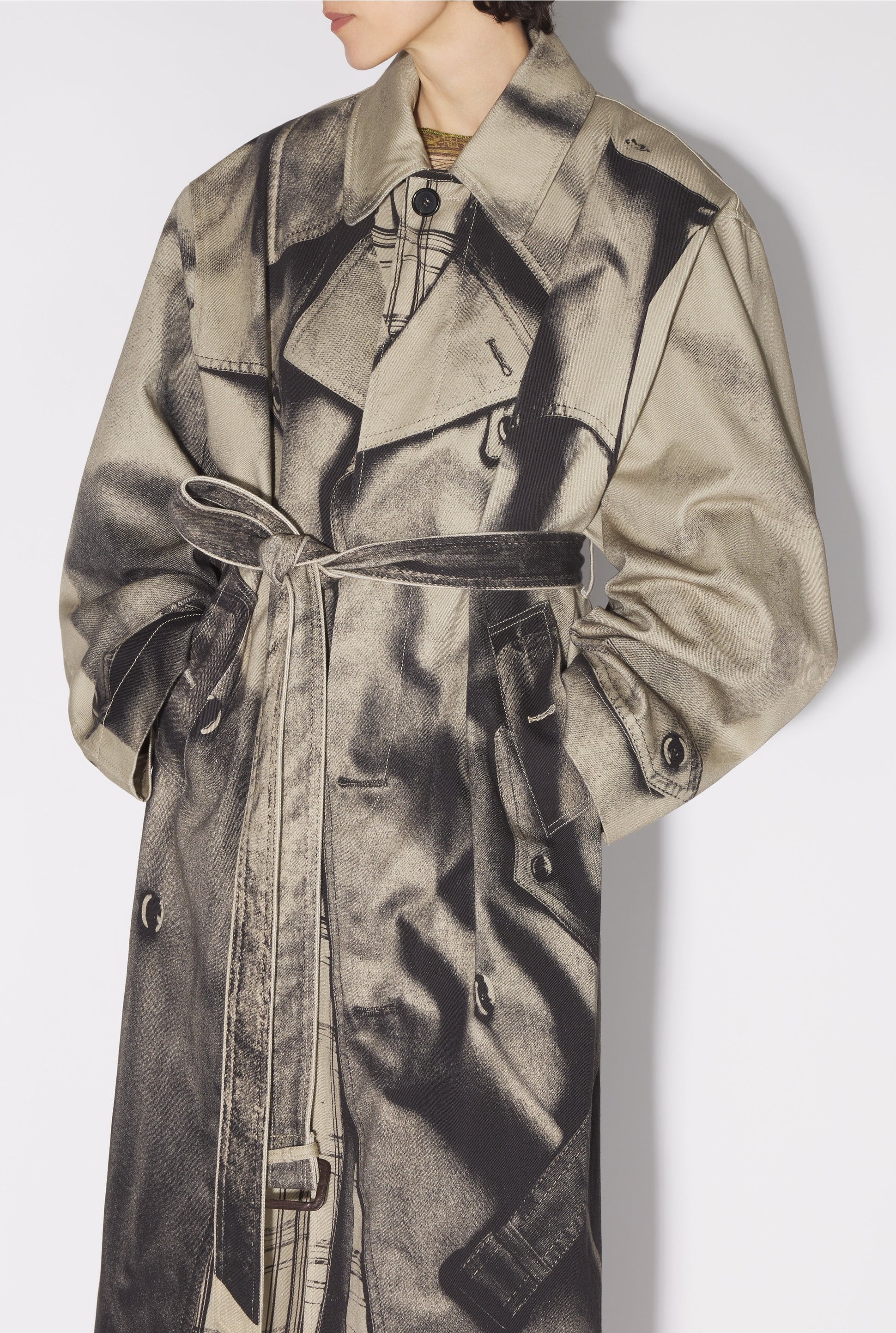 Trench-coat Trompe-l'Œil - Sand & Black