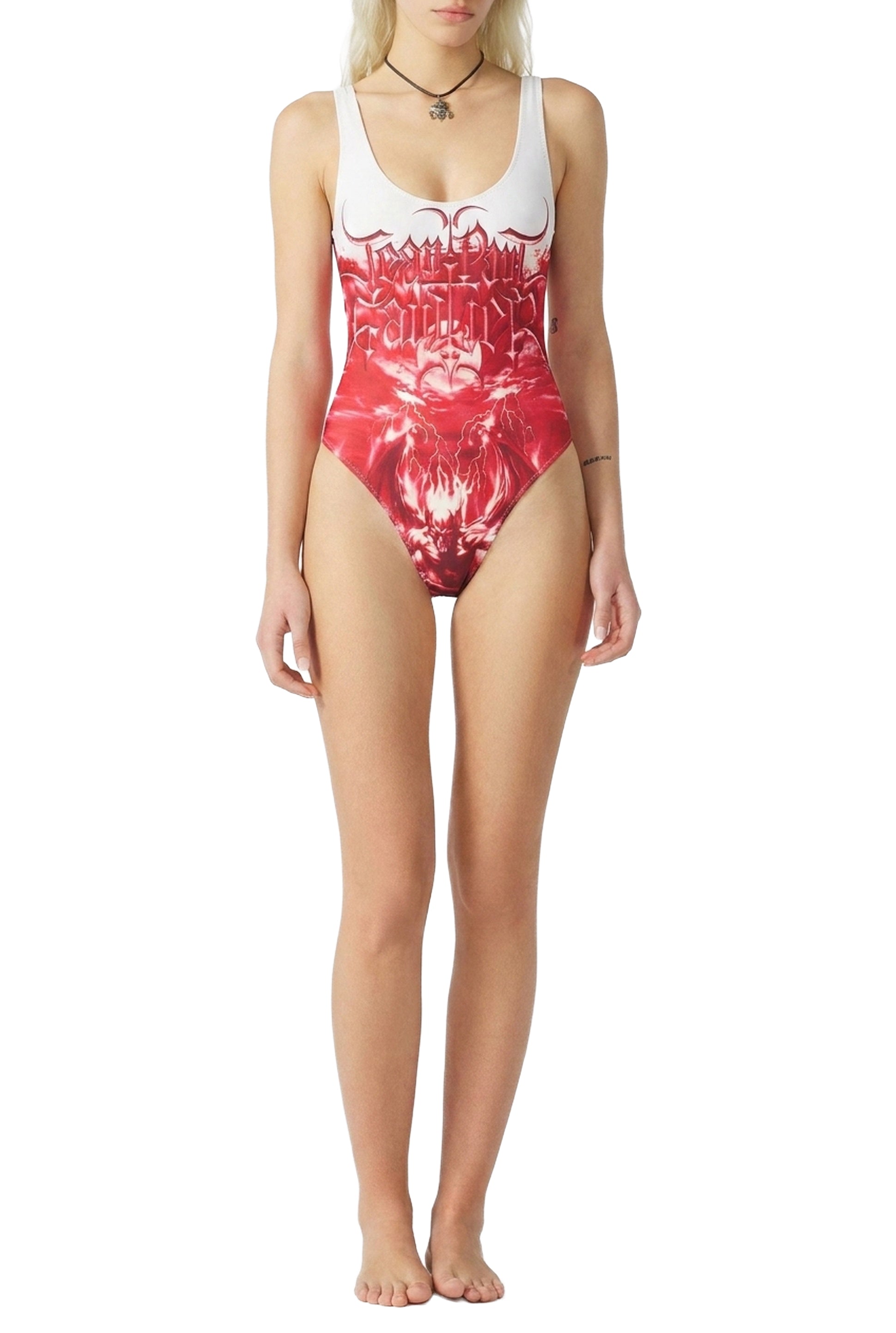 Maillot une pièce imprimé - White & Red