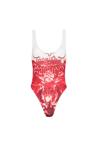 Maillot une pièce imprimé - White & Red