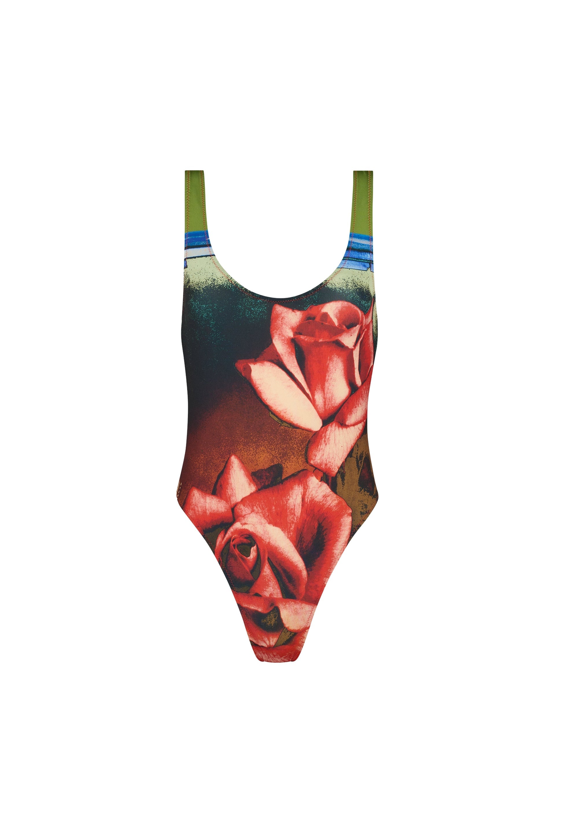 Maillot une pièce imprimé - Green & Red & Blue