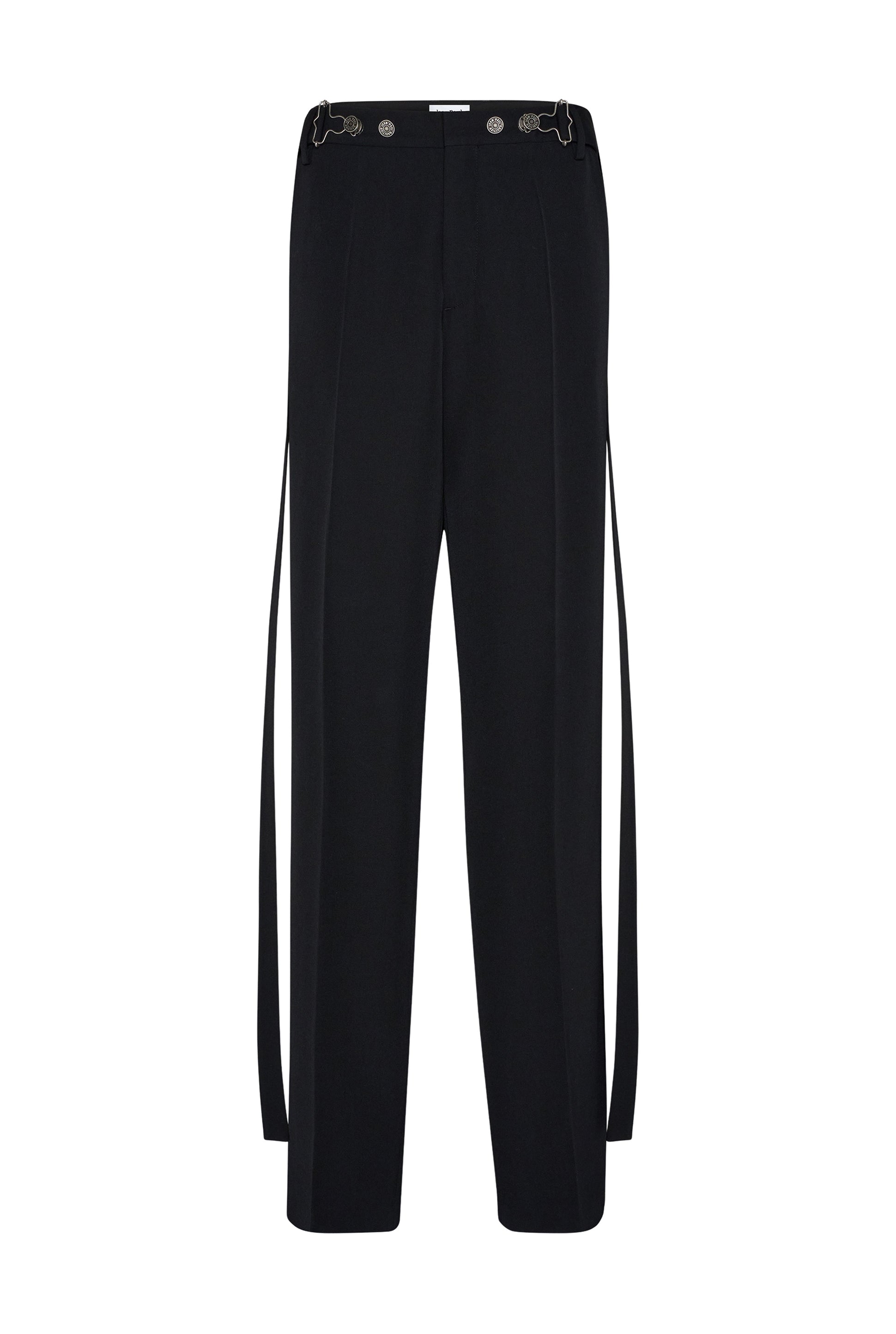 Pantalon avec crochets métalliques en laine - Black