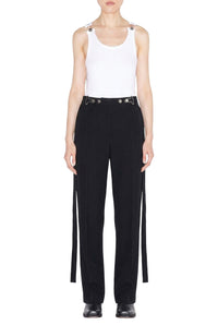 Pantalon avec crochets métalliques en laine - Black