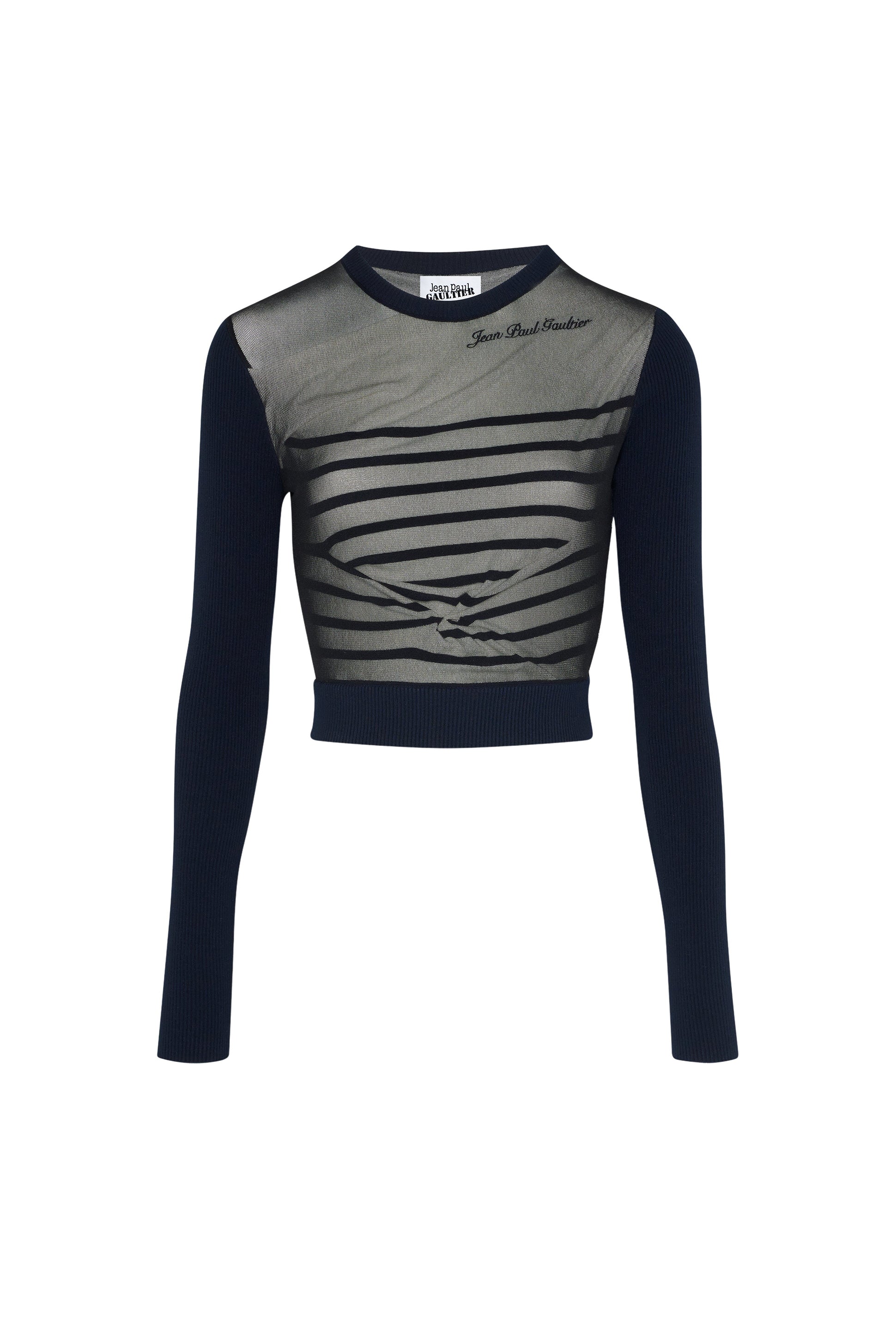 Pull court marinière noué - Navy & White & Black