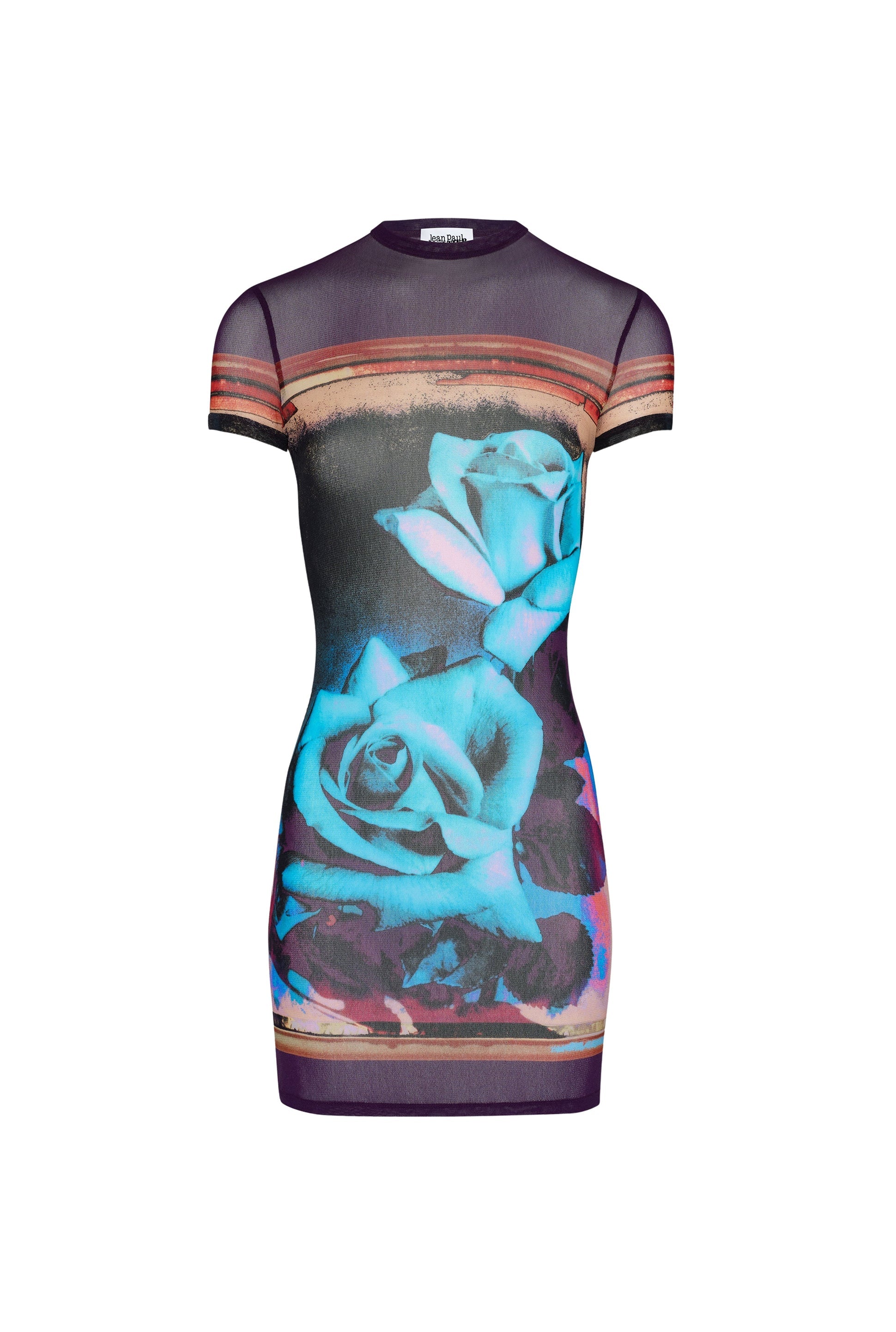 Robe courte imprimée en tulle - Purple & Blue