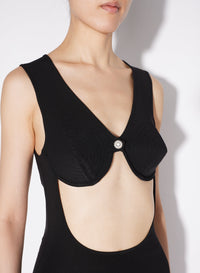 Robe longue à dos nu - Black