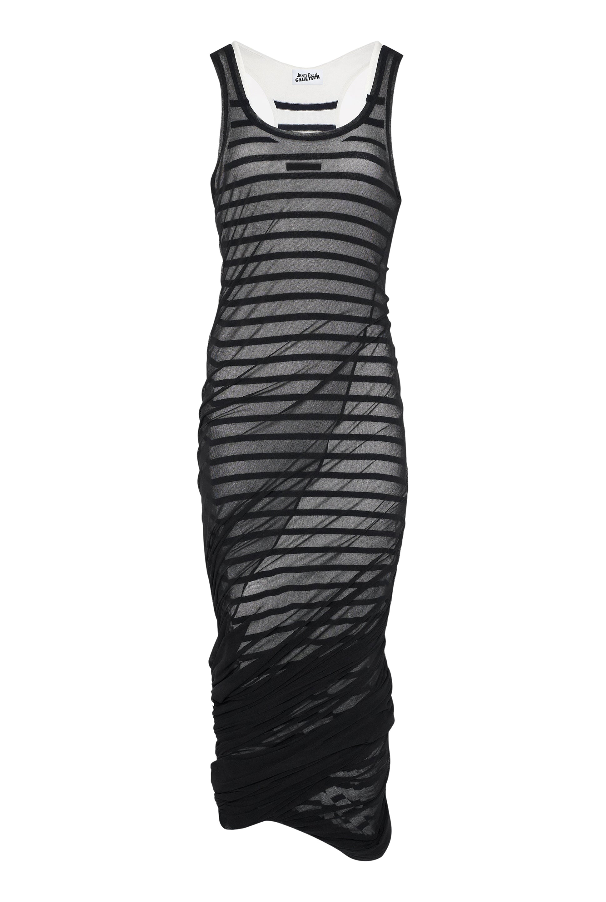 Draped sailor maxi dress - Navy & White & Black