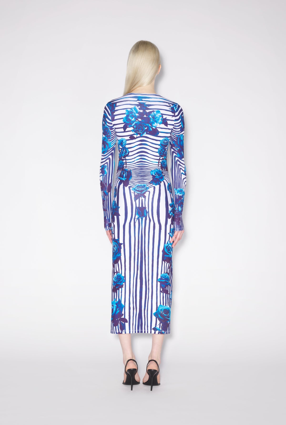 Robe Body Morphing Flower - White & Navy & Aqua