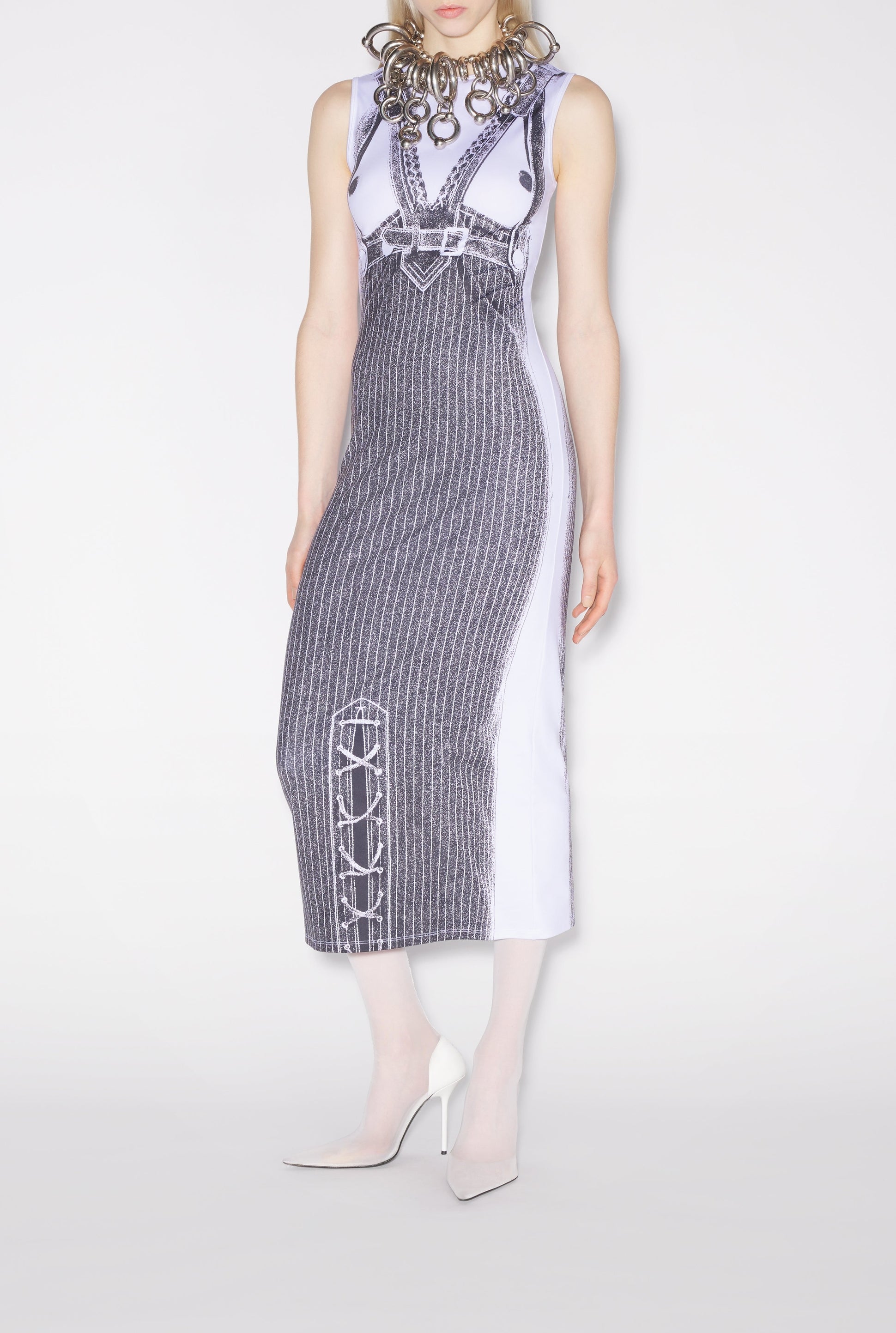 Robe longue Madone - White & Black