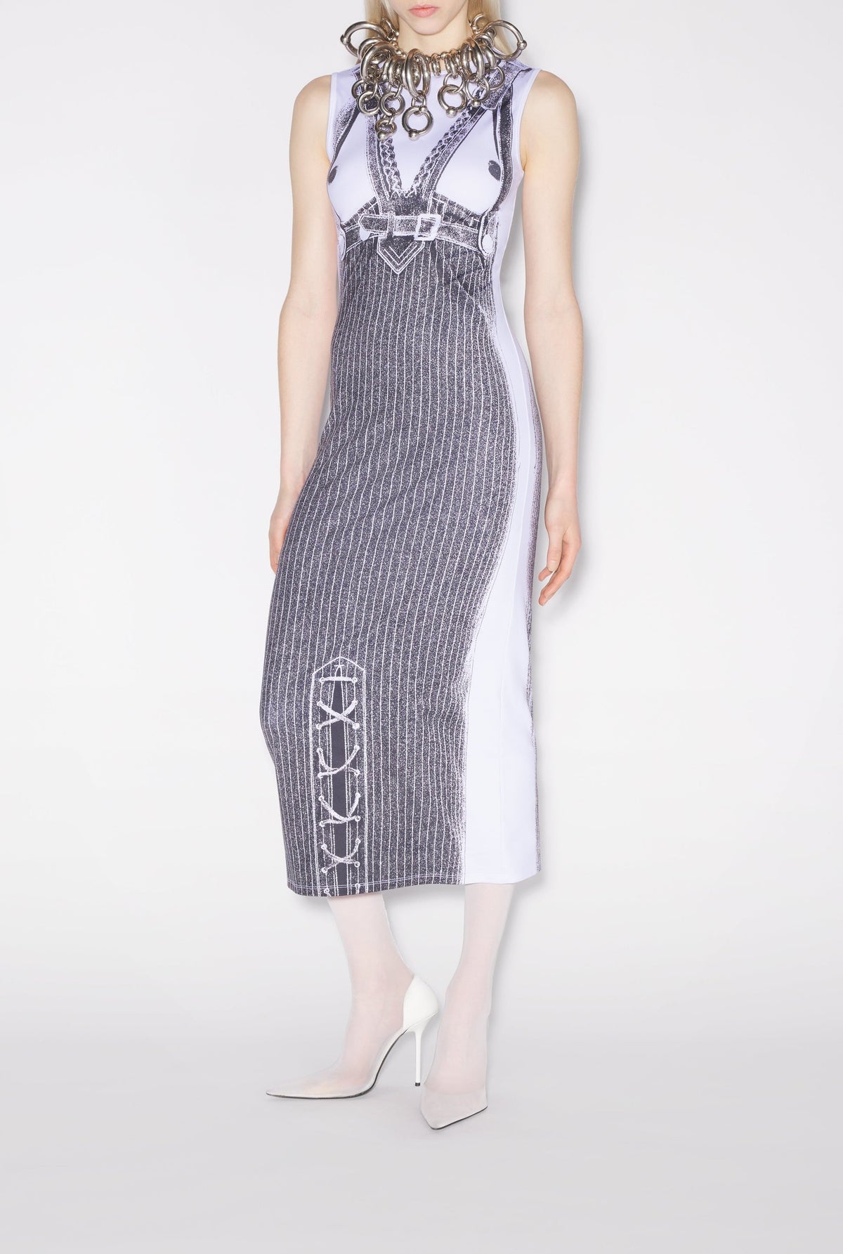 Robe longue Madone - White & Black