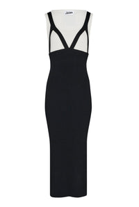 Robe longue en maille - White & Black