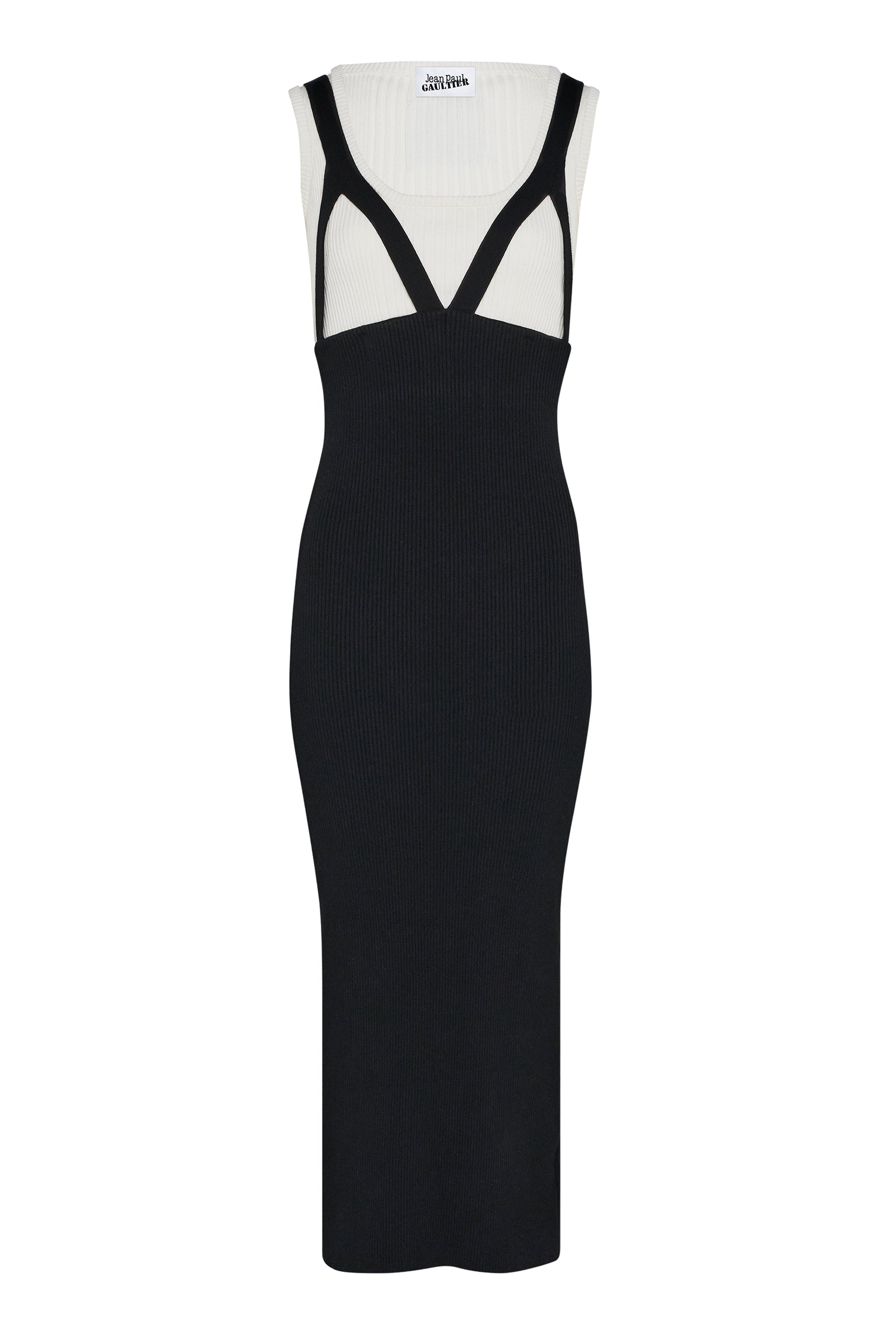 Robe longue en maille - White & Black