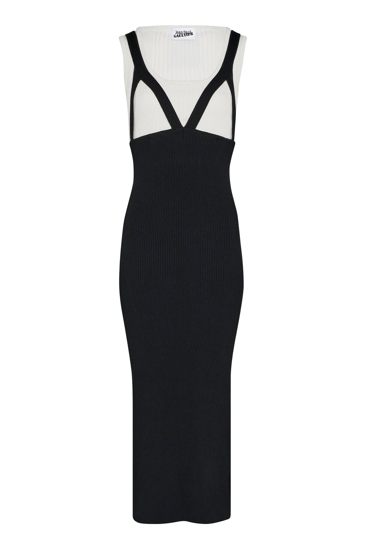 Robe longue en maille - White & Black