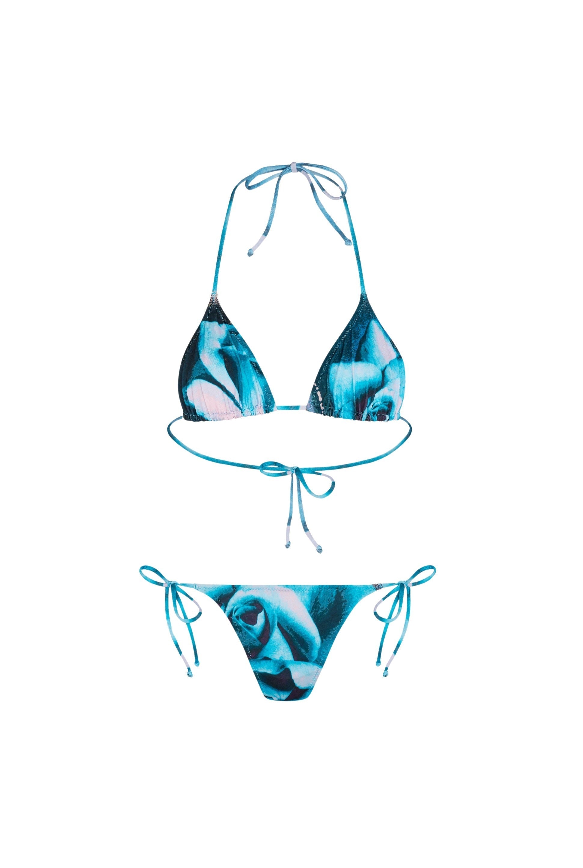 Printed bikini top - Purple & Blue