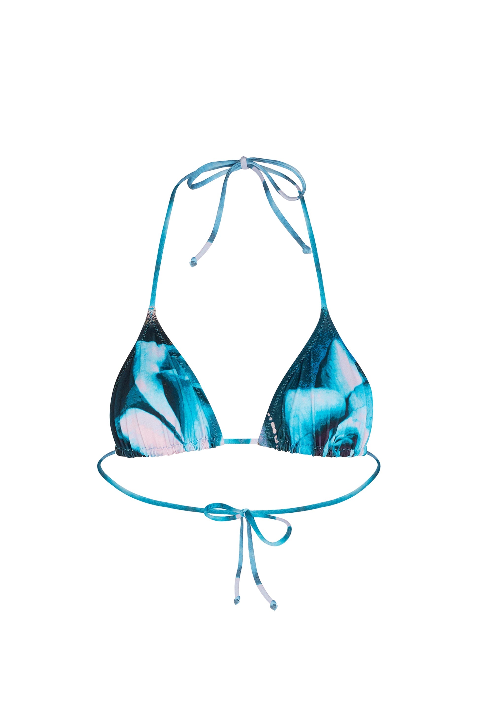 Printed bikini top - Purple & Blue
