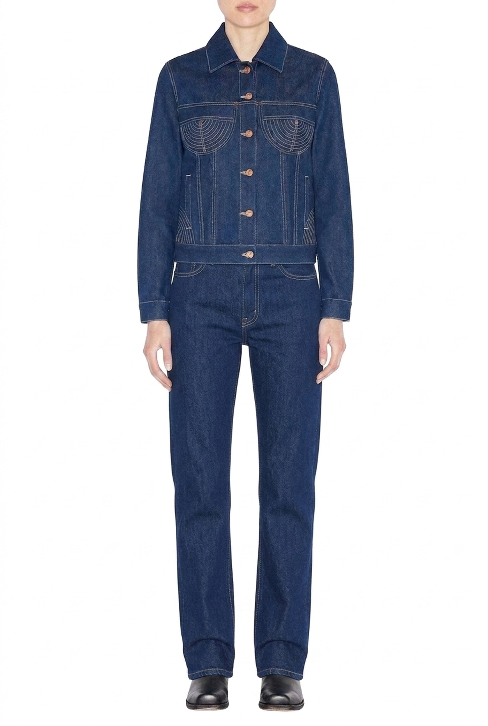 Denim pocket jacket - Indigo & Tabac
