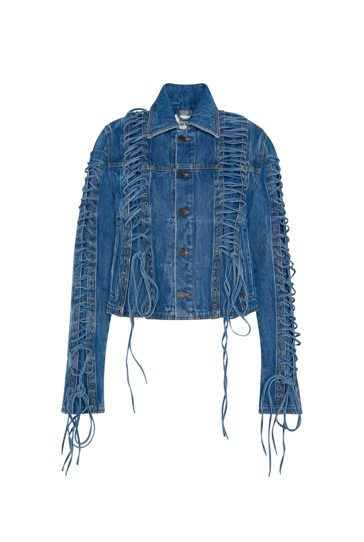 Veste à lacets en denim - Vintage Blue