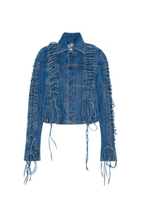 Veste à lacets en denim - Vintage Blue