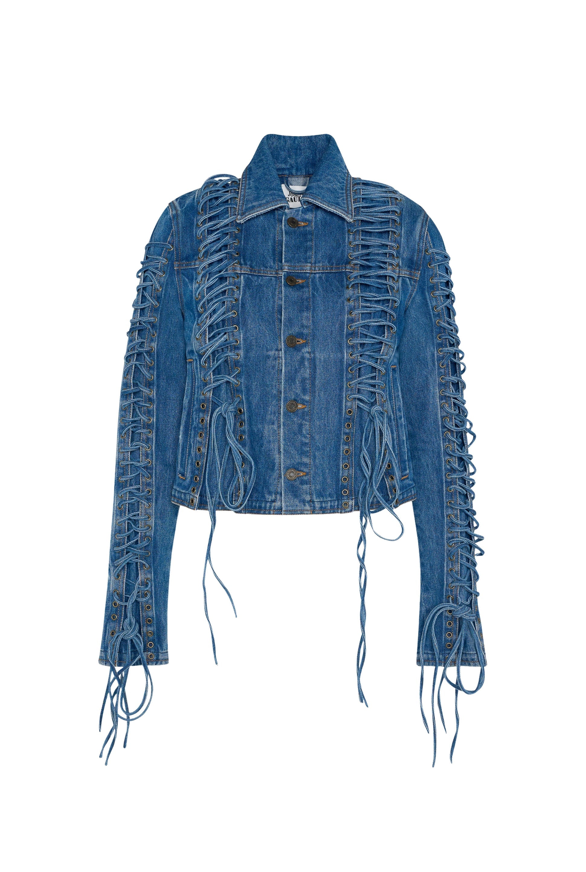 Veste à lacets en denim - Vintage Blue