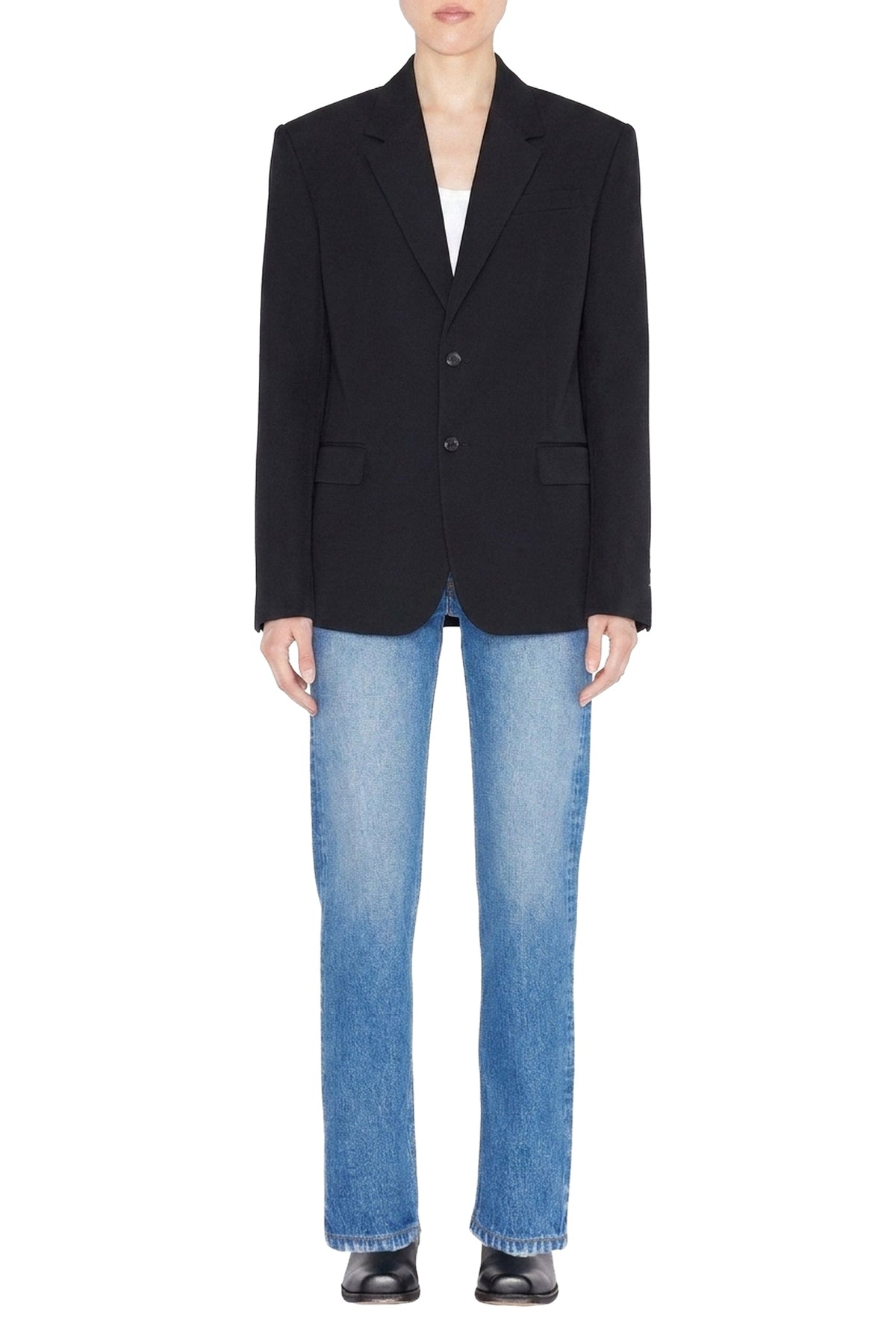 Blazer à poches en laine - Black