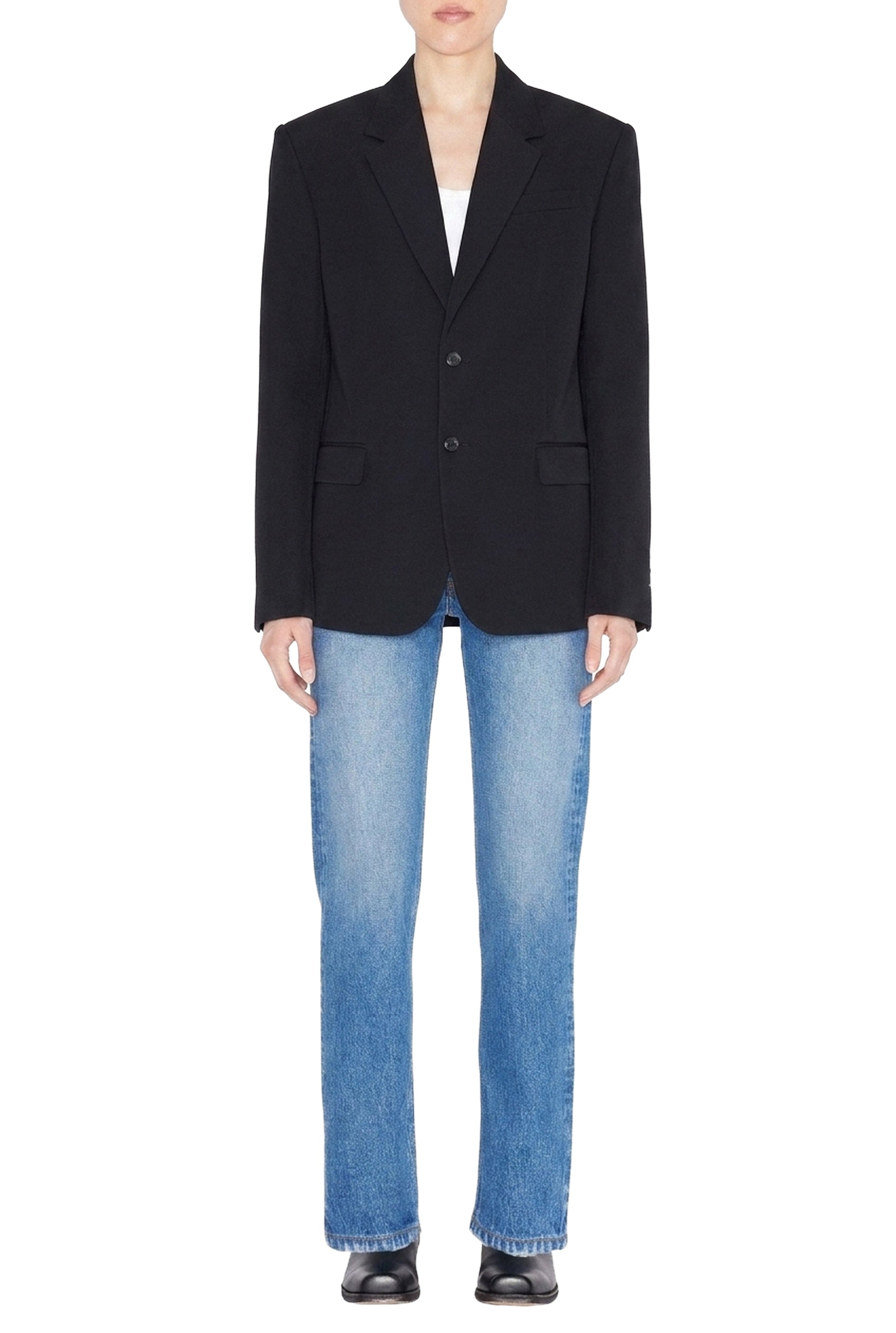 Blazer à poches en laine - Black