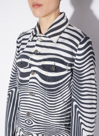 Veste imprimée en denim - White & Black