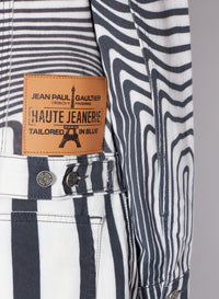 Veste imprimée en denim - White & Black