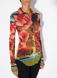Chemise imprimée en tulle - Green & Red & Blue