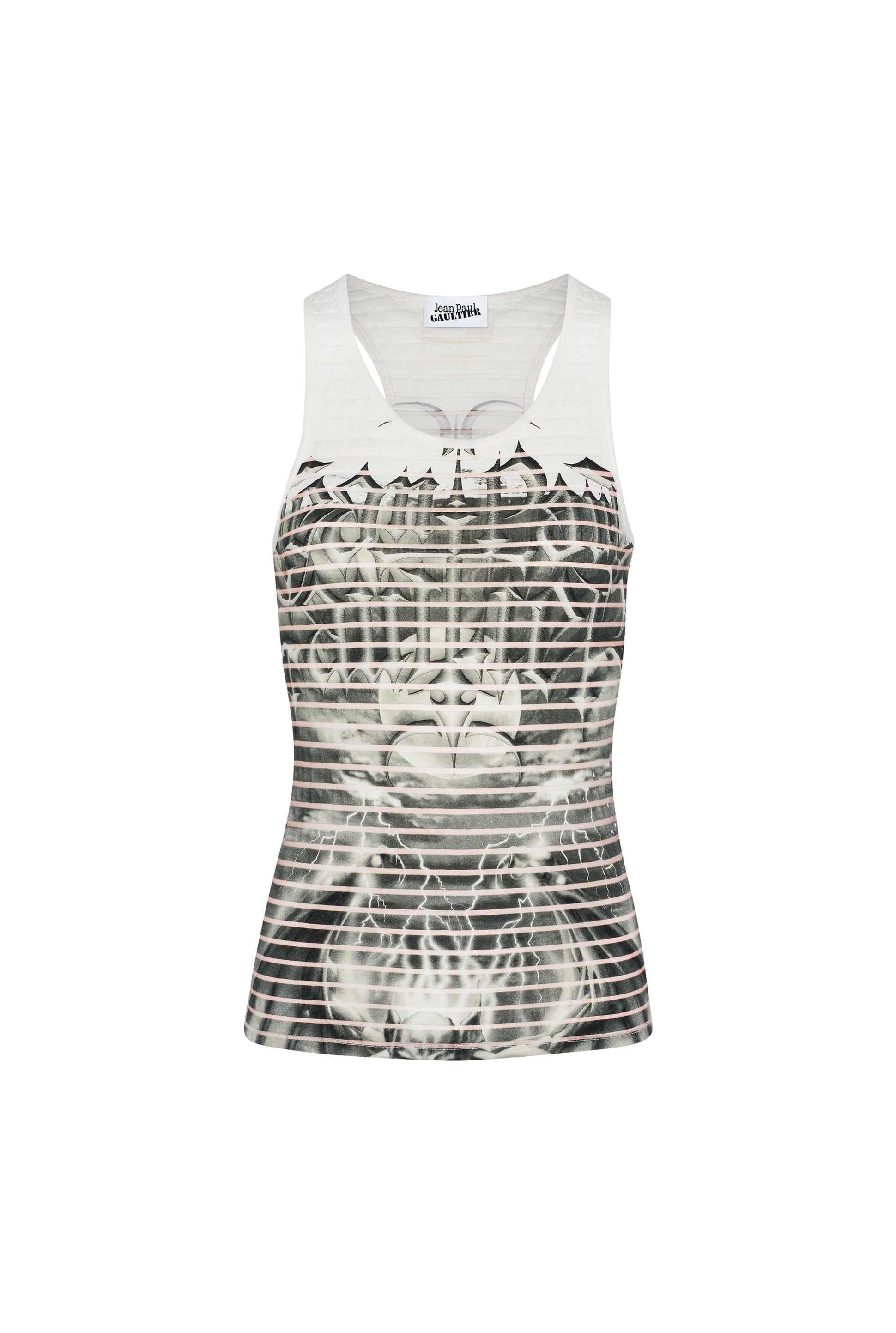 Unisex printed tank top - White & Black