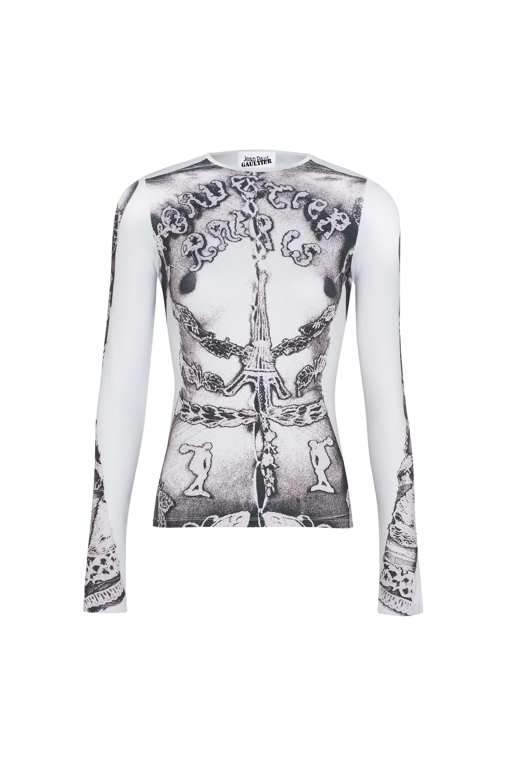 T-shirt à manches longues imprimé - White & Black