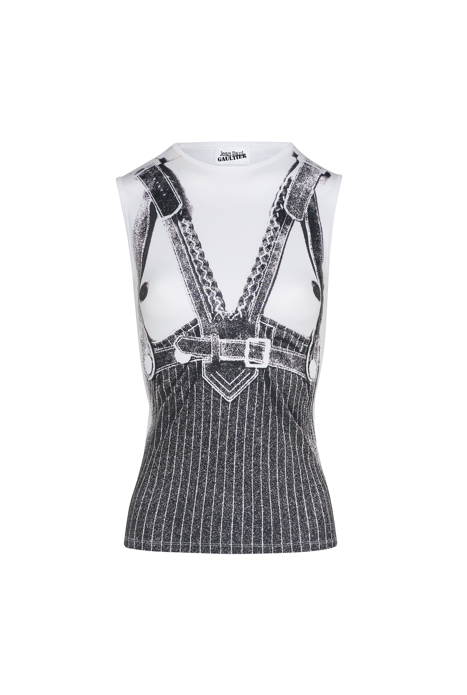 T-shirt imprimé sans manches - White & Black